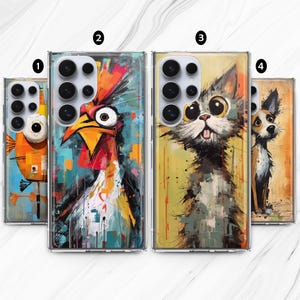 Cartoon Characters iPhone 16 15 14 13 12 case / Cat Dog Chicken Fish Samsung 24 23 22 21 / Сlownfish Kitten Puppy Rooster Google Pixel 9 8 7