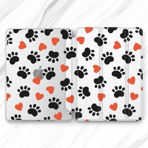 Puppy Paws iPad Air 4 3 Case / Kawaii Pet iPad Mini 7 6 5 / Cute Kitten iPad 9.7 10.2 10.9 10th / Cat Pattern Pro 13 12.9 11 10.5 Love Cover