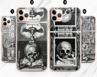 Skull Memento Mori Phone Case: Gothic Skeleton Art