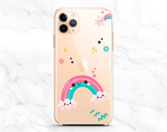 Cute Rainbow iPhone 15 Pro Max 14 13 12 11 X xr xs Fairy Tale Case Samsung S24 S23 S22 Plus Ultra FE Kawaii Love Heart Google Pixel 8 7a 6 5