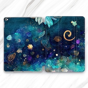 Alcohol Ink iPad Pro 13 12.9 11 10.5 2024 Case / Watercolor Texture iPad Mini 7 6 5 4 / Sea iPad Air 3 2 / Ocean Wave 9.7 10.2 10.9 10th 9th