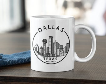 Dallas Texas Coffee Mug | Coupe de Dallas | Dallas Texas | Tasse à café du Texas | Cadeau pour son | Cadeau pour lui