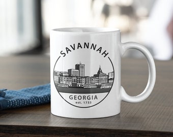 Savannah Georgia Taza de Café / Savannah Cup / Savannah Georgia / Georgia Coffee Cup / Regalo para ella / Regalo para él