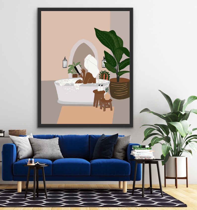 Bathroom Wall Decor Black Woman Wall Decor African American Etsy