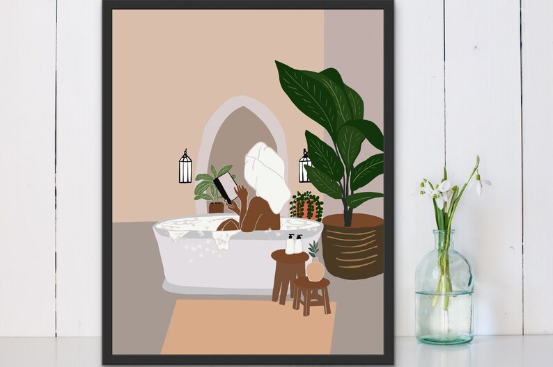 Bathroom Wall Decor Black Woman Wall Decor African American Etsy