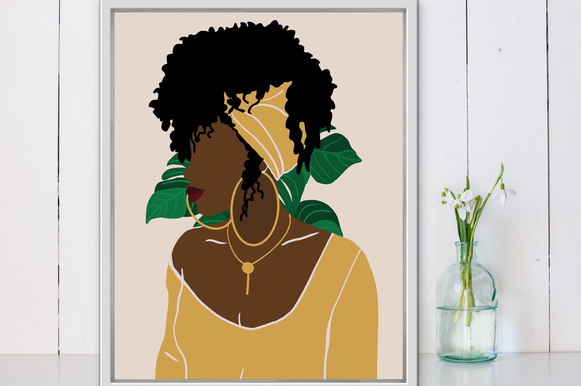Download African Woman Face Art African American Woman Art Black Woman Etsy
