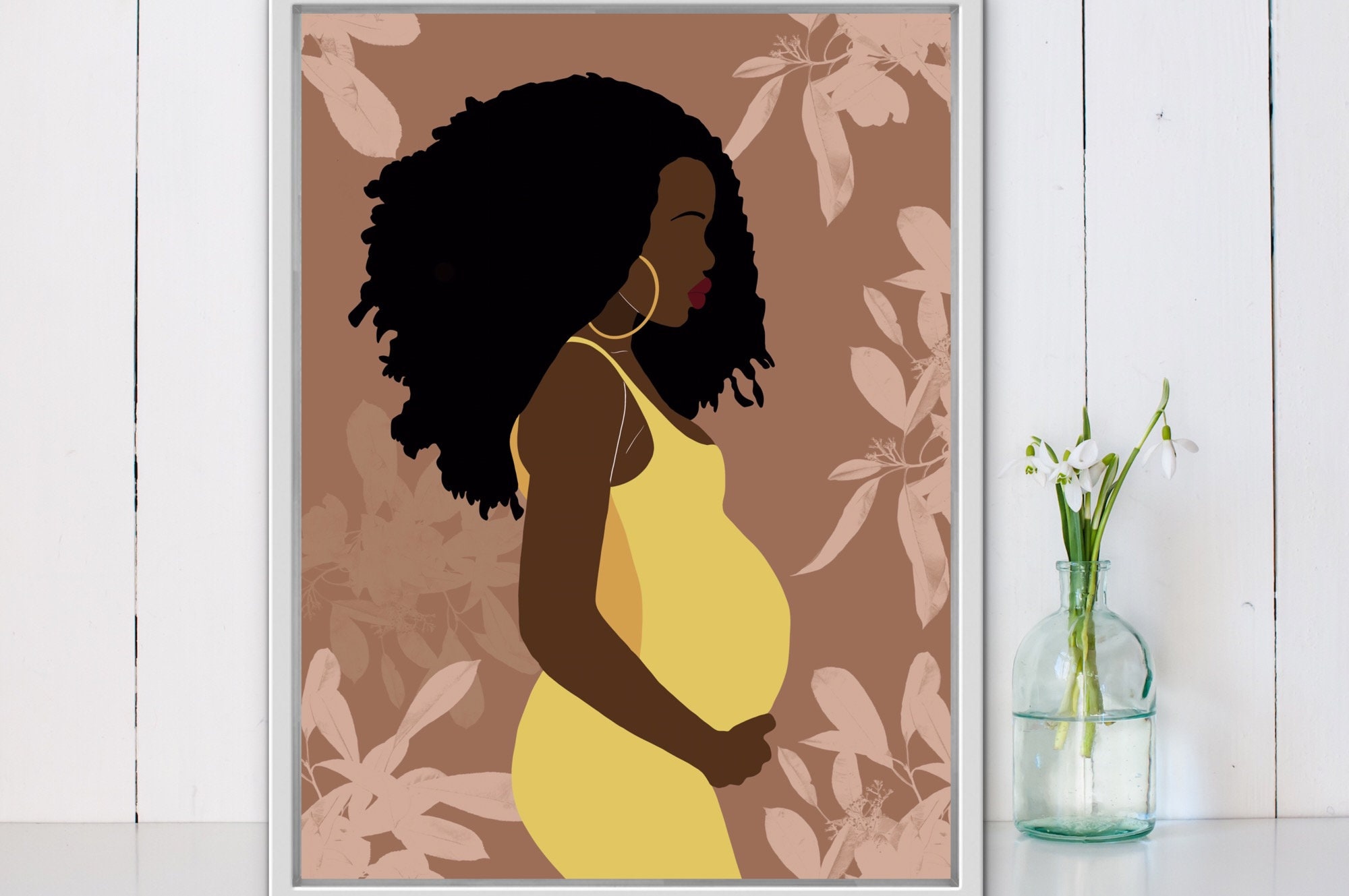 Pregnancy Art Motherhood Art Pregnant Black Woman Art Etsy