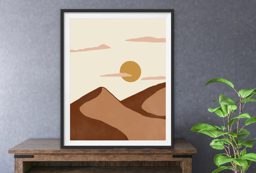 Rising Sun Wall Art Boho Wall Art Decor Minimalist Print Etsy