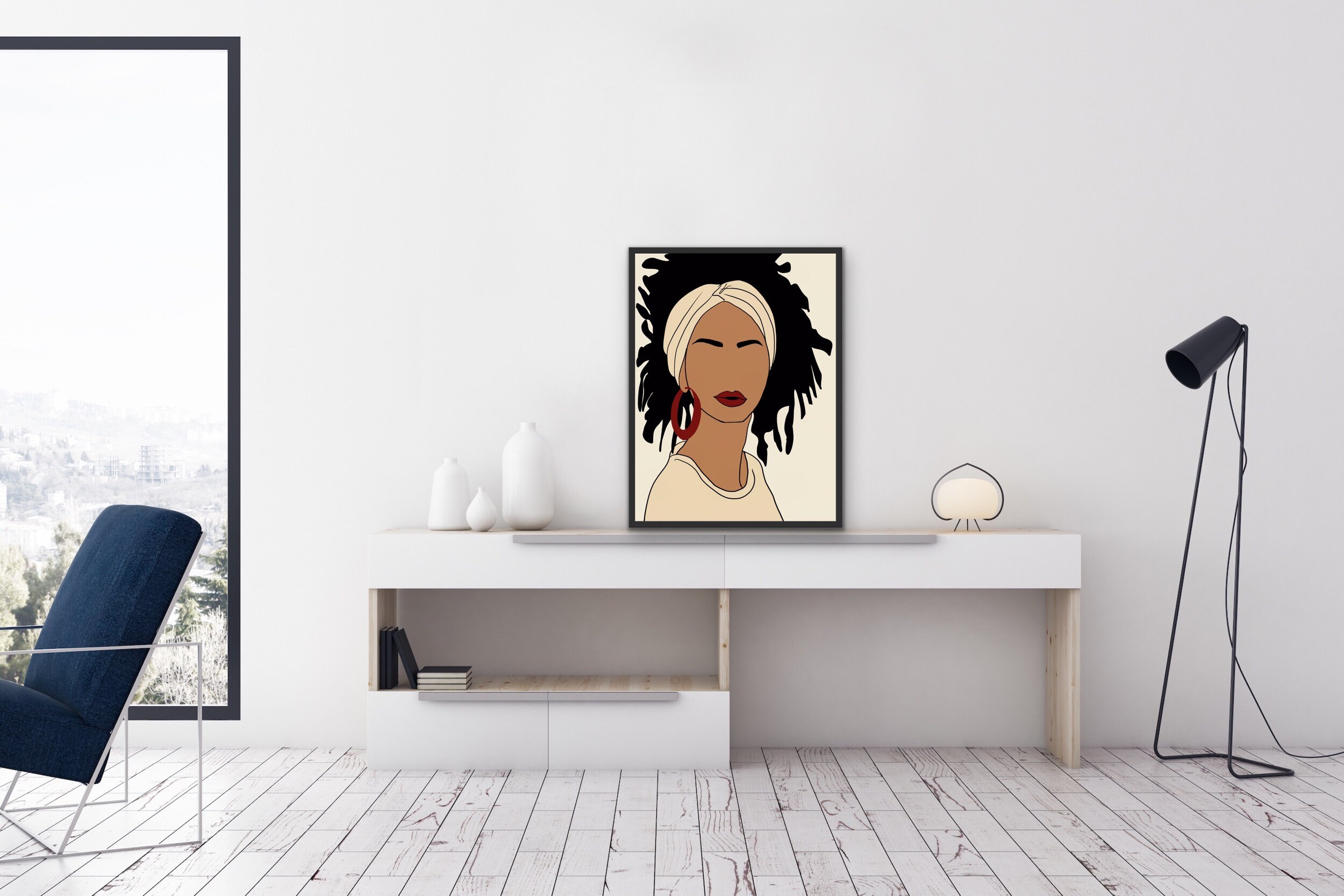 African Woman Face Art African American Woman Art Black Woman | Etsy