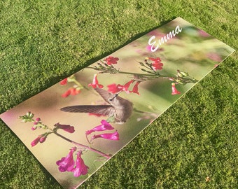 Hummingbird Custom Yoga Mat |Great Gifts | Personalize | Exercise | Pilates | High Quality