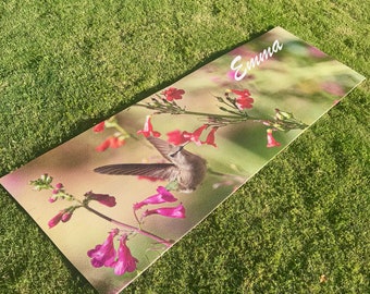 Tappetino da yoga personalizzato Hummingbird / Ottimi regali / Personalizza / Esercizio / Pilates / Alta qualità