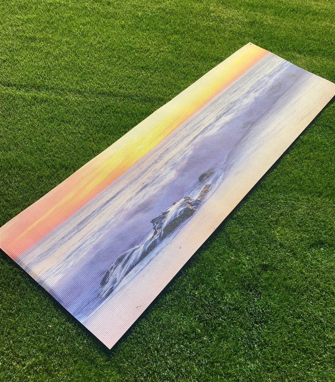 Custom Printed Sunset Beach Yoga Mat San Diego Lajolla Sunset Great
