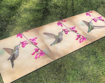 Esterilla de yoga con forma de colibrí