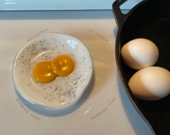 Fried Egg Fused Glass Spoon Rest