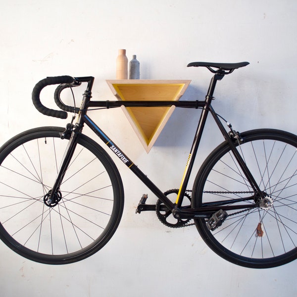 Wooden Bike Rack,  Plywood Bicycle Indoor Storage, Wall Mount Hook, Wood Bike Shelf Hanger DELTA