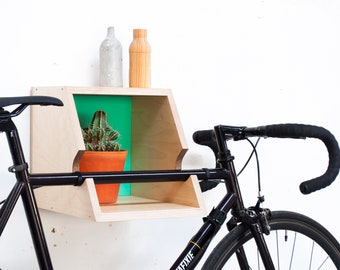 Wall Mount Bike Rack, Wooden Indoor Bicycle Storage, Plywood Bicycle Hook, Wood Bike Shelf Hanger GAMMA