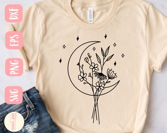 Download Moon Flowers Svg Etsy