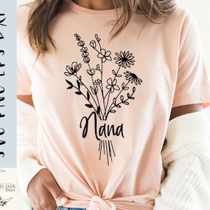 Nana Flower SVG: Wildblumenstrauß, Enkel Shirt (digitaler Download)