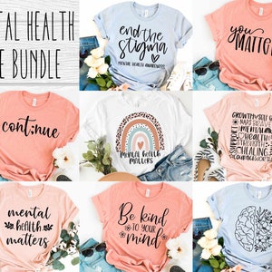 Geestelijke gezondheid SVG-bundel - Counselor T-shirtbundel - Geestelijke gezondheid shirt SVG voor Cricut - You matter shirt SVG-bundel - digitale download