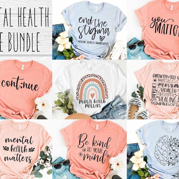 Mental health SVG Bundle - Counselor tee bundle - Mental health shirt SVG for Cricut - You matter shirt SVG bundle - Digital Download