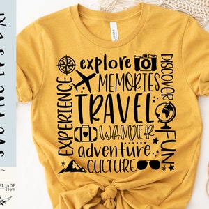 Reizen woord collage svg, vakantie svg, reizen svg, Boho svg, Vacay svg, SVG, PNG, EPS, Dxf, Instant Download, Cricut