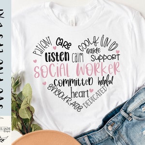 Social Worker Heart SVG: T-shirt Design, Cricut, Silhouette (Digital Download)
