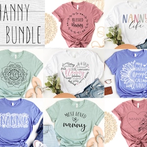 Nanny SVG bundle design - Nanny Bundle Fichier SVG pour Cricut - Nanny shirt SVG bundle - Mothers Day Digital Télécharger