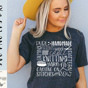 Knitting Subway Word Collage SVG File, Funny Yarn Wool Cricut & Silhouette Cut File, Shirt Digital Download image 4