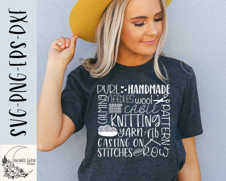 Knitting Subway Word Collage SVG File, Funny Yarn Wool Cricut & Silhouette Cut File, Shirt Digital Download image 4