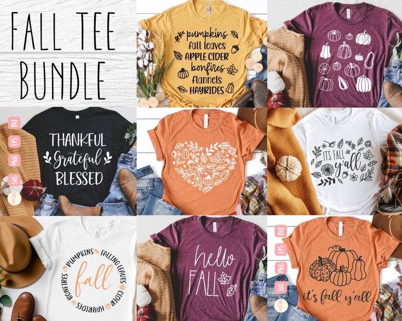 Fall SVG Bundle - Fall SVG for Cricut - Fall tee SVG bundle - Digital Download 