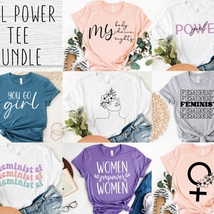 Mädchen Power SVG Bundle - Frauen Empowerment T-Shirt - Line Art Shirt SVG für Cricut - Frauen Shirt SVG Bundle - Digital Download