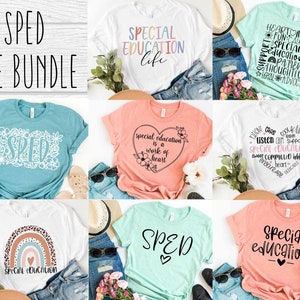 Spezielle Bildung SVG-Bundle-Design - Lehrer-Bundle SVG-Datei für Cricut - SPED Shirt Bundle - beliebter Lehrer Digital Download
