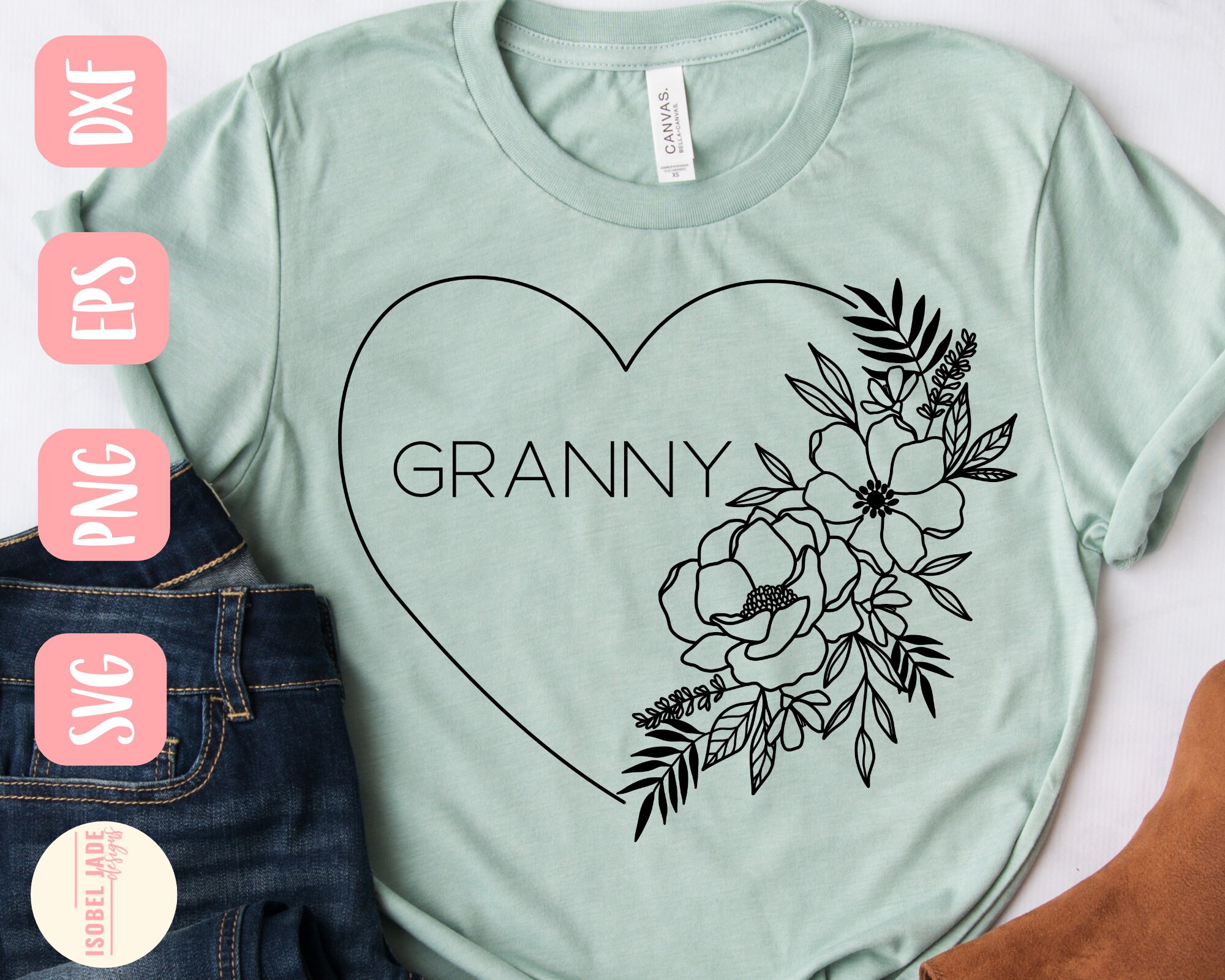 Granny heart svg, Grandma svg, Shirt, I love my grandkids svg, heart