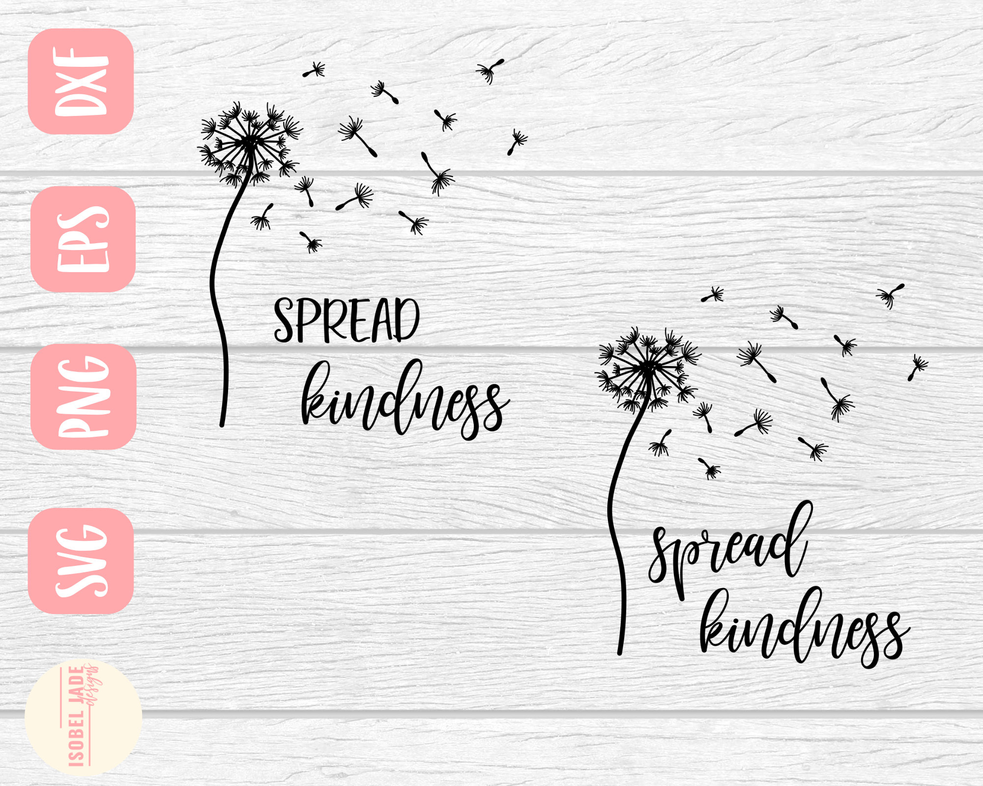 Dandelion SVG design Spread kindness SVG for Cricut Be kind SVG