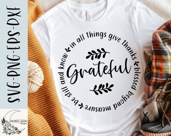 Grateful SVG: Thanksgiving Shirt Design (Digital Download)