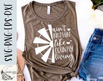 Country Living Windmill SVG: Farmhouse Cricut File (Digital Download)
