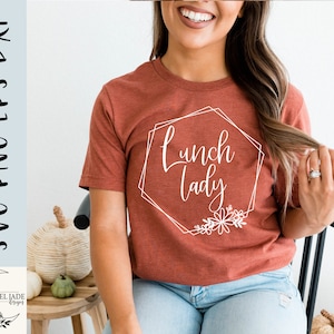Lunch Lady Daisy Frame SVG: School Shirt Design (Digital Download)