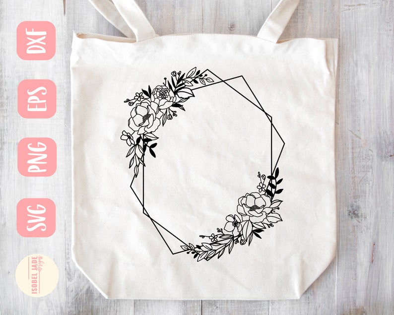 Download Geometric floral wreath svg Flower wreath svg Modern ...