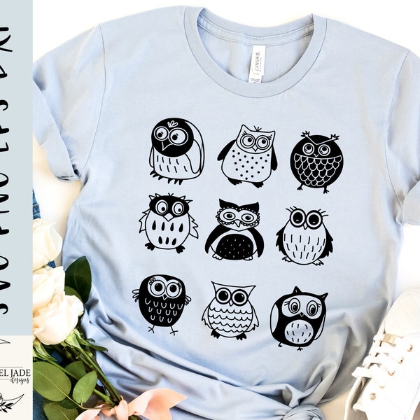 Owl SVG design - Owl shirt SVG file for Cricut - Bird SVG - Cut file