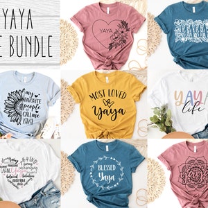 Yaya Shirt SVG Bundle: Mother&#39;s Day Cricut Designs (Digital Download)