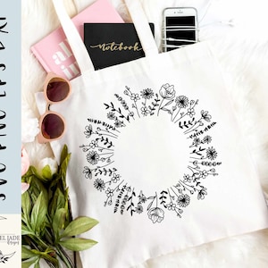 Wildflower Wreath SVG: Floral Circle Design (Digital Download)