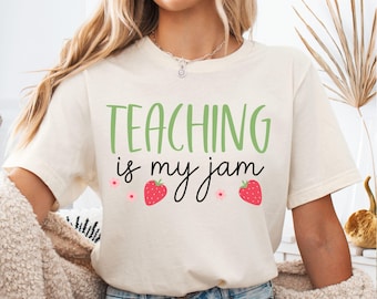 Enseigner, c'est ma confiture svg, svg enseignant drôle, confiture de fraises, enseignement svg, svg chemise d'école, SVG, PNG, EPS, téléchargement immédiat, Cricut