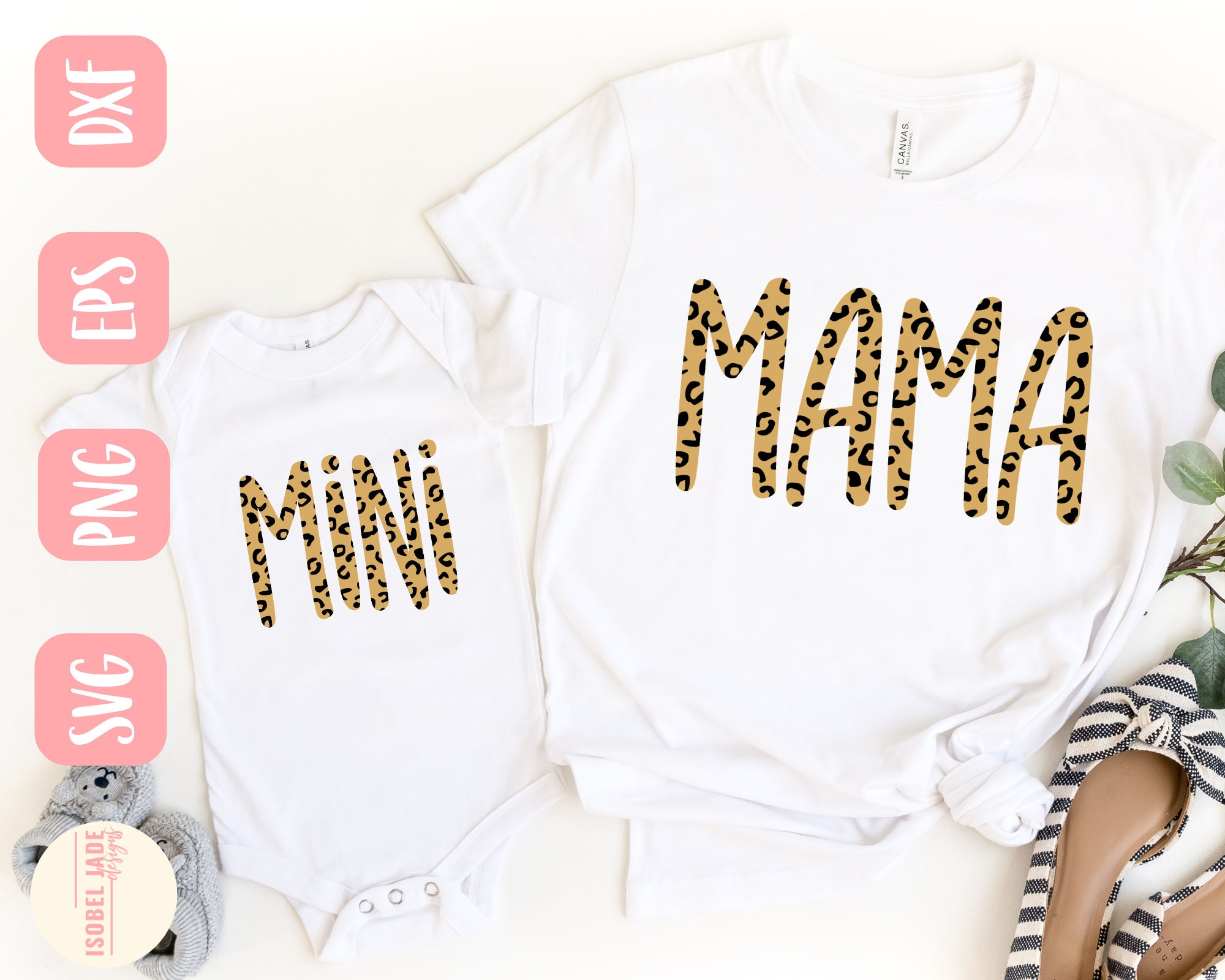 Mama and Mini SVG Design Leopard Print Mama SVG File for | Etsy