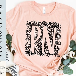 Krankenschwester Blume SVG: RN Typografie Mandala Design (Digitaler Download)