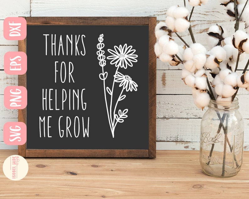 Download Thanks for helping me grow svg Teacher svg Wildflower svg | Etsy