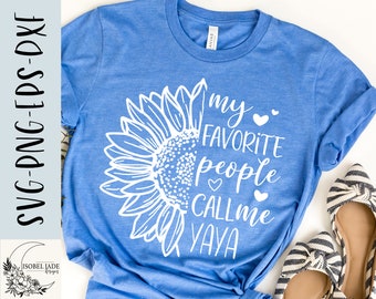 Yaya SVG Design: Sonnenblume Shirt Cricut Datei (Digitaler Download)