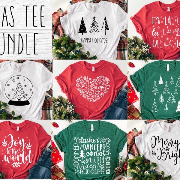 Noël SVG Bundle - Noël chemise SVG pour Cricut - Noël tee SVG bundle - Téléchargement numérique