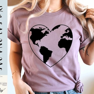Earth svg, Earth heart svg, Planet svg, Eco krieger svg Peace - SVG, PNG, EPS, Dxf, Sofort Download, Cricut