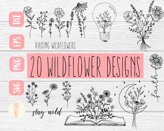 Download Wildflowers Svg Bundle Big Bundle Svg File For Cricut Etsy