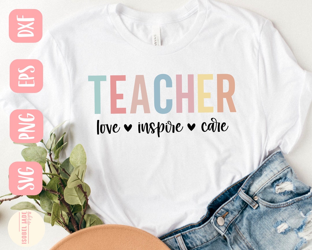 Teacher SVG Design - Teacher Shirt SVG File for Cricut - Teacher ...